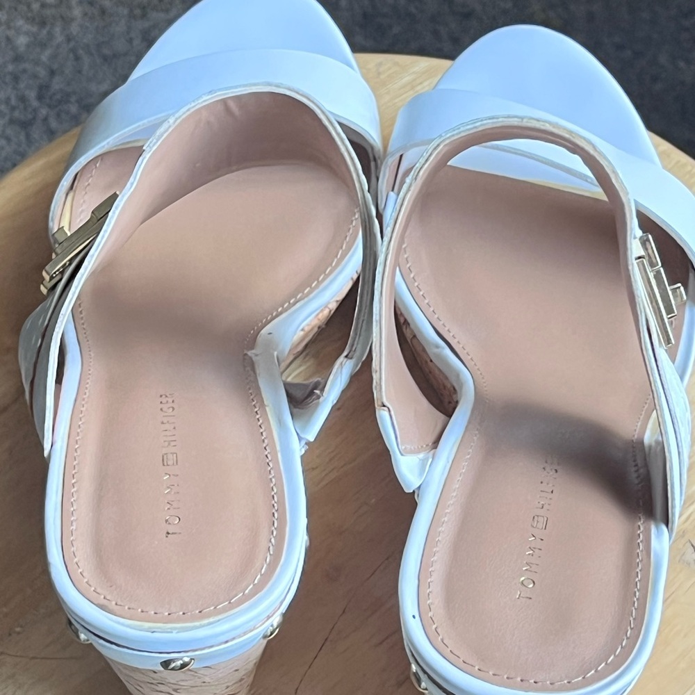 Tommy Hilfiger Cream and White Wedge Sandals